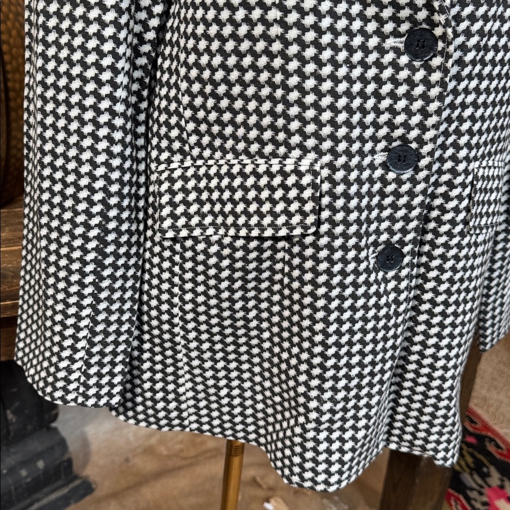 Vintage Marlene Black & White Houndstooth Blazer - Picture 4 of 6